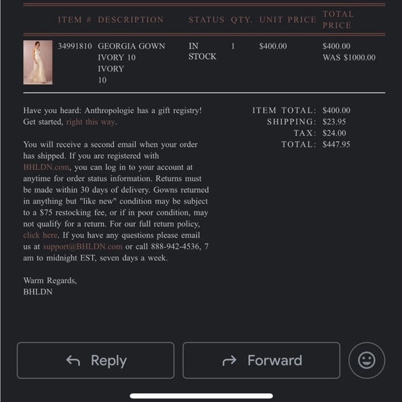 NWT BHLDN by Anthropologie Off-White Wedding Gown - Picture 15 of 15